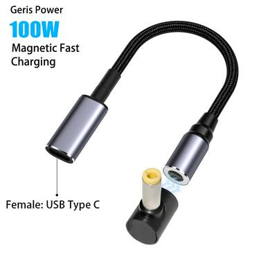 100W Magnetic Laptop Charging Cable Wire USB C PD to 5.5x2.5mm Connector for Asus Laptop Power Adapter Charger Converter