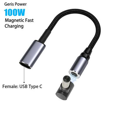 100W USB Type C PD Power Adapter Converter to 6.0x3.7mm with Pin Connector Magnetic Charging Cable Wire for Asus TUF Laptop