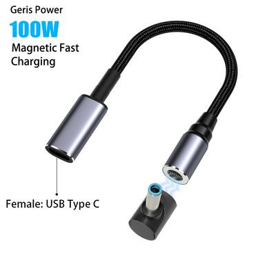 100W USB Type C PD to 4.5x3.0mm Magnetic Laptop Charging Cable Wire Dc Power Adapter Connector for Hp Dell Charger Converter
