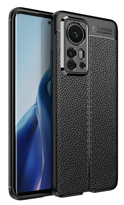 For Xiaomi 12 Pro Lychee Pattern Shock Absorption Anti-drop Business Soft TPU Back Cover Case