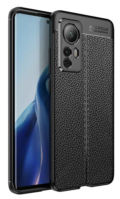 For Xiaomi 12 Lychee Pattern Shock Absorption Anti-drop Business Soft TPU Back Cover Case