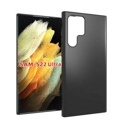 For Samsung Galaxy S22 Ultra Black Matte Shockproof Durable Soft TPU Back Cover Phone Case 