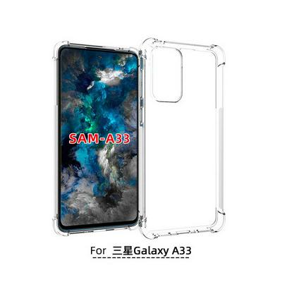 For Galaxy A33 Anti-Fingerprint Non-Slip Four Corners Shockproof Transparent Soft TPU Back Cover Case 