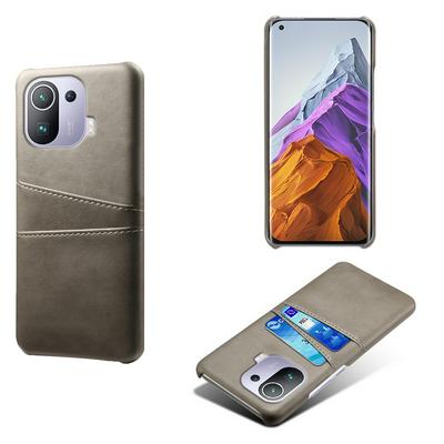 For Xiaomi Mi 11 Pro 5G Extra Thinness Premium Cowhide Leather Vintage Shockproof Hard PC Back Cover Case
