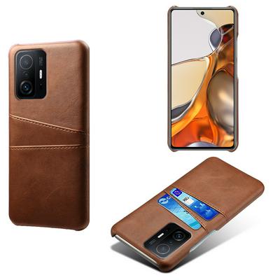 For Xiaomi 11T/11T Pro Extra Thinness Premium Cowhide Leather Vintage Shockproof Hard PC Back Cover Case