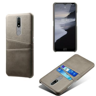 For Nokia 2.4 Extra Thinness Premium Cowhide Leather Vintage Shockproof Hard PC Back Cover Case