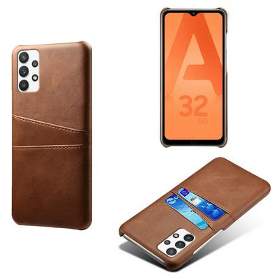 For Samsung Galaxy A32 4G Extra Thinness Premium Cowhide Leather Vintage Shockproof Hard PC Back Cover Case