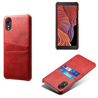 For Samsung Galaxy Xcover 5 Extra Thinness Premium Cowhide Leather Vintage Shockproof Hard PC Back Cover Case
