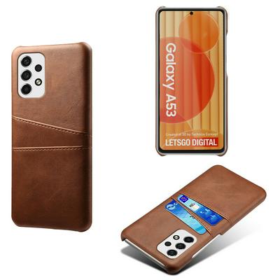 For Samsung Galaxy A53 5G Extra Thinness Premium Cowhide Leather Vintage Shockproof Hard PC Back Cover Case
