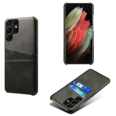 For Samsung Galaxy S22 Ultra Extra Thinness Premium Cowhide Leather Vintage Shockproof Hard PC Back Cover Case