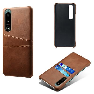 For Sony Xperia 5 IV Extra Thinness Premium Cowhide Leather Vintage Shockproof Hard PC Back Cover Case