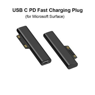 Dc Power Adapter Plug Converter for Microsoft Connector USB Type C PD Fast Charging Plug for Microsoft Surface Pro 3 4 5 6 7 Go