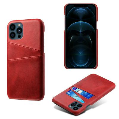For iPhone 13 Pro Extra Thinness Premium Cowhide Leather Vintage Shockproof Hard PC Back Cover Case