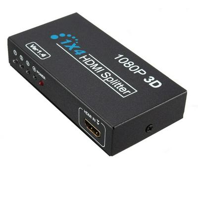 1 In 4 OUT HDMI 1.4 Splitter 1X4 HD 1080P 3D Duplicator Amplifier Switch hdmi Splitter 1x4 for PC TV BOX PS3 DVD