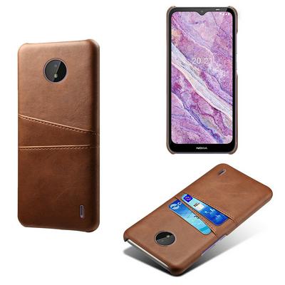 For Nokia C10/C20 Extra Thinness Premium Cowhide Leather Vintage Shockproof Hard PC Back Cover Case