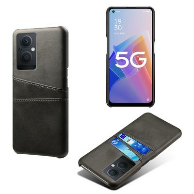 For Oppo A96 5G Extra Thinness Premium Cowhide Leather Vintage Shockproof Hard PC Back Cover Case