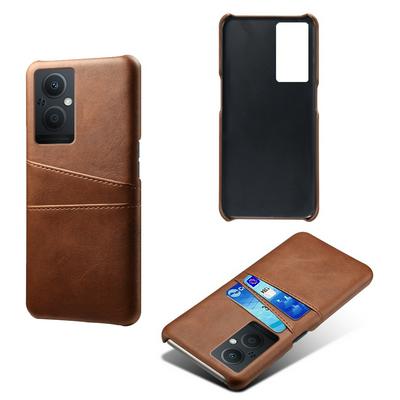 For Oppo Reno8 Lite Extra Thinness Premium Cowhide Leather Vintage Shockproof Hard PC Back Cover Case