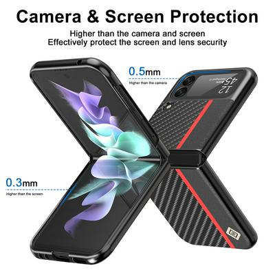 For Samsung Galaxy Z Flip3 5G Carbon Fiber Pattern Scratch Resistant Hard PC Back Cover Phone Case