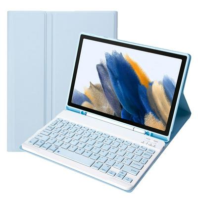 A08B For Samsung Tab A8 2021 (SM-X205/X200) Candy Color TPU Shell Pen Slot Bluetooth Keyboard Holster