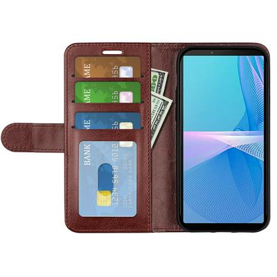For Sony Xperia 5 IV R64 Pattern Single Folded Edge Folio Flip Leather Wallet Phone Case