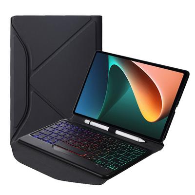 B0N5S For Xiaomi Tablet 5 & 5 Pro tpu shell triangle back support backlight bluetooth keyboard leather case