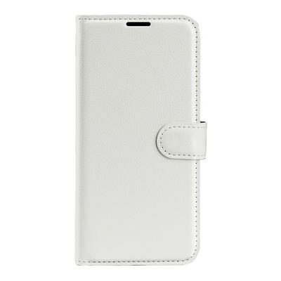 For Nokia C21 Lychee Pattern Folio Flip Leather Case with Stand and Card Slots Function