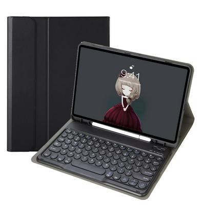 YA11B For ipad air5&air4 10.9 / ipad 11 2021&2020&2018TPU bluetooth keyboard leather case with pen groove round keycap