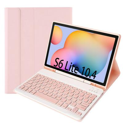 A610B For Samsung Tab S6 Lite (P610/P615) Candy Color TPU Shell Pen Slot Bluetooth Keyboard Holster