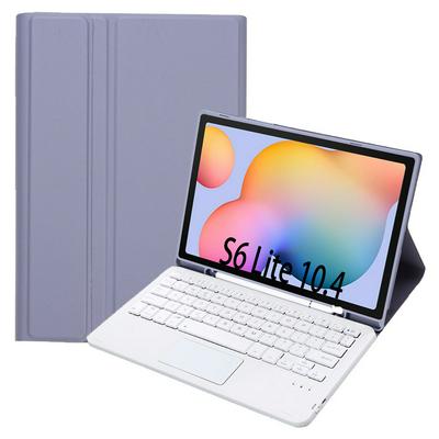 A610B-A For Samsung Tab S6 Lite P610/P615 Candy Color TPU Shell Pen Slot Touch Bluetooth Keyboard Holster
