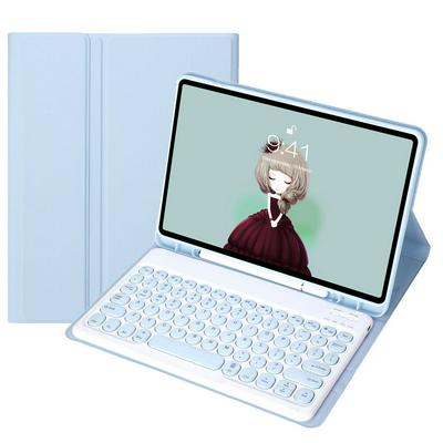 YA700B For Samsung Tab S8 11 inch 2021 (X700/X706) / S7 11 inch (T870/T875) Candy TPU Shell Pen Slot Round Keycap Bluetooth Keyboard Holster