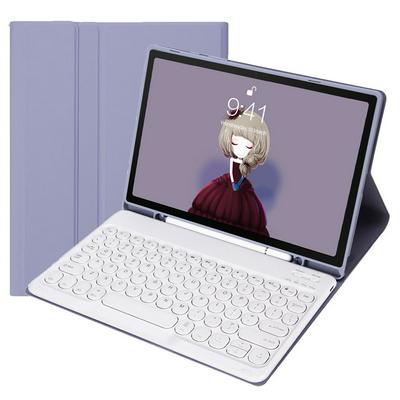 YT098B For ipad air5&air4 10.9 skin texture candy color TPU with pen groove round keycap Bluetooth keyboard leather case