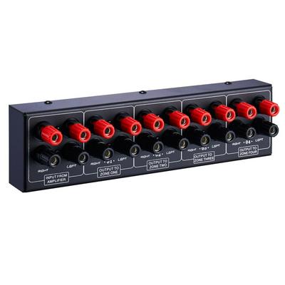1 in and 4 out Amplifier and Sound, 4 area sound source signal distribution panel, single audio input, 300W per channel