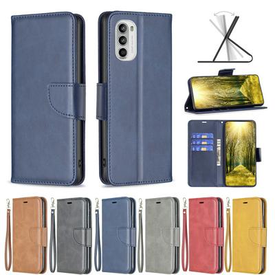 For Motorola Moto G52 5G Solid Color Sheep Pattern Scratch Resistant Wallet Leather Case