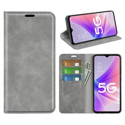 For Oppo A57 5G Skin Feel Magnetic Attraction Flip Leather Wallet Case with Card Slot and Stand