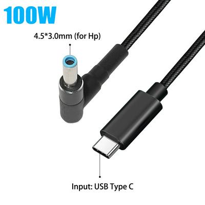 100W Type C USB C Laptop Power Jack Fast Charging Adapter Cable for Hp Chromebook Stream Spectre Pavilion Envy Eliteboook Laptop