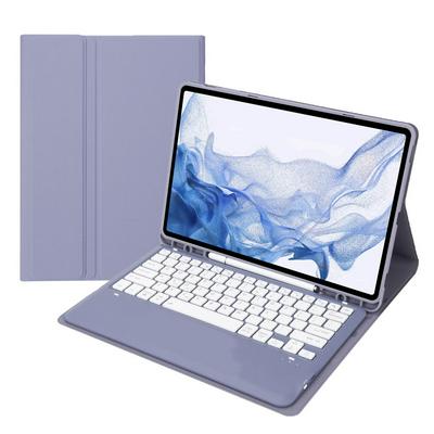 T800B For Samsung Tab S8 Plus X800/S7 Plus T970/S7 FE T730 Candy Color Pen Tray Detachable Bluetooth Keyboard Holster