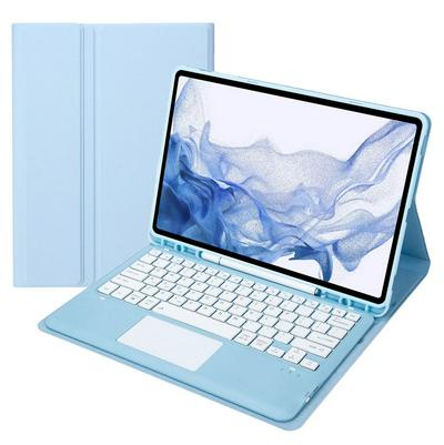 T800B-A For Samsung Tab S8 Plus X800/S7 Plus T970/S7 FE T730 Candy Pen Tray with Touch Detachable Bluetooth Keyboard Holster