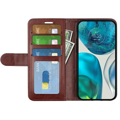 For Motorola Moto G52 4G R64 Pattern Single Folded Edge Folio Flip Leather Wallet Phone Case