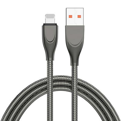 USB to 8 Pin Zinc Alloy Hose Fast Charging Data Cable, Cable Length: 1m