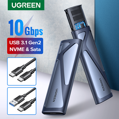 UGREEN M.2 NVMe SSD Enclosure Dual Protocol NVMe SATA to USB 3.1 Gen2 10 Gbps NVMe PCI-E M.2 SSD Case Support UASP For Hard Disk