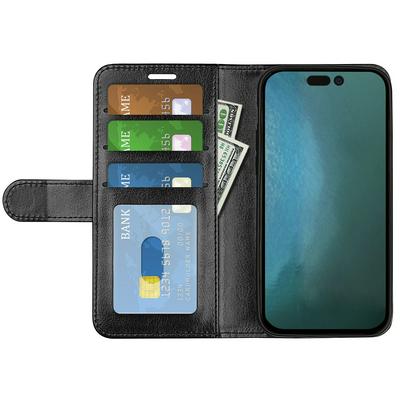 For iPhone 14 R64 Pattern Single Folded Edge Folio Flip Leather Wallet Phone Case