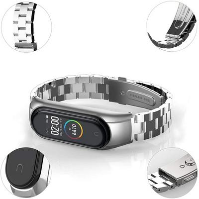 Strap For Xiaomi Mi Band 5 4 3 6 Metal stainless Bracelet Global Version Opaska Correa Mi Band 3 4 Miband 5 mi band 6 Wristband