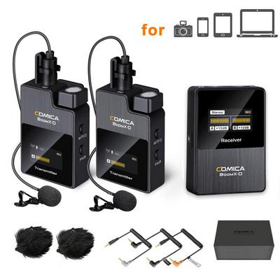 Wireless Lavalier Microphone,Comica BoomX-D2 2.4G Digital Mini Lapel Mic with 2 Transmitter and 1 Receiver