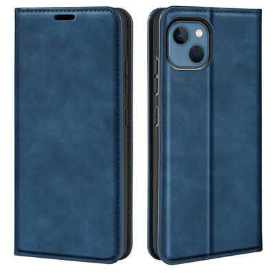 For iPhone 14 Max Skin Feel Magnetic Attraction Flip Leather Wallet Case with Card Slot and Stand
