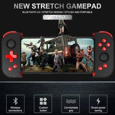X6 Pro Bluetooth 2.4G Wireless Gamepad For PUBG Turbo Function Red Warrior Peace Elite Phone Gaming Controller Assistant For PS3