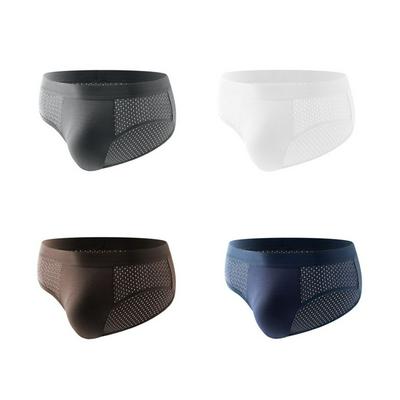 4Pcs Men's Briefs Summer Ice Silk Breathable Mesh Hole Sports Underpants