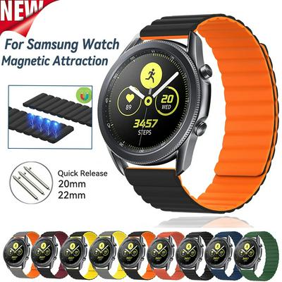 20mm 22mm S（135mm-215mm）Silicone Band For Samsung Galaxy watch 46/42mm/active 2 gear S3 For Huawei watch gt 2e/amazfit bip/gts Magnetic Strap