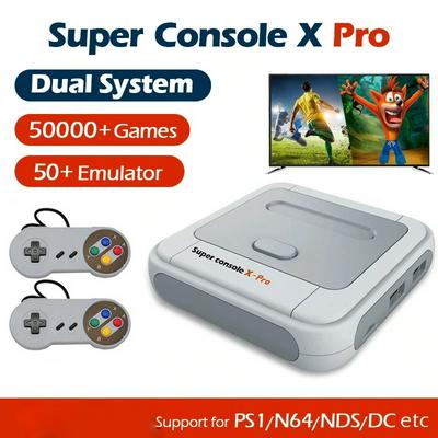 Super Console X Pro Video Game Console Wifi 4K HD for PSP/PS1/N64 Portable Retro TV Gaming Player With 50+ Emulator 50000+ Games