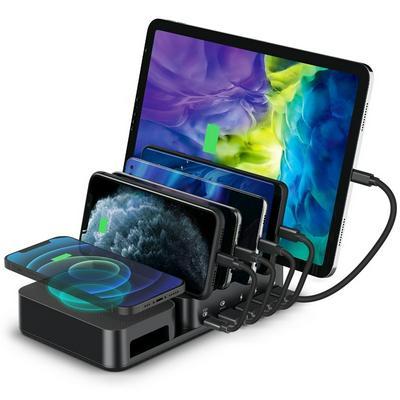 Wireless Charger QC 3. 0 PD 4 Port Usb Fast Charger Station Carregador Portátil For IPhone 12 Pro Max Samsung