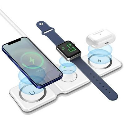 Magnetic 3 in 1 Fast Wireless Charger 15W Foldable Charging Station for iPhone 13 12 Pro Max Mini iWatch 7 6 SE AirPods 2 3 Pro